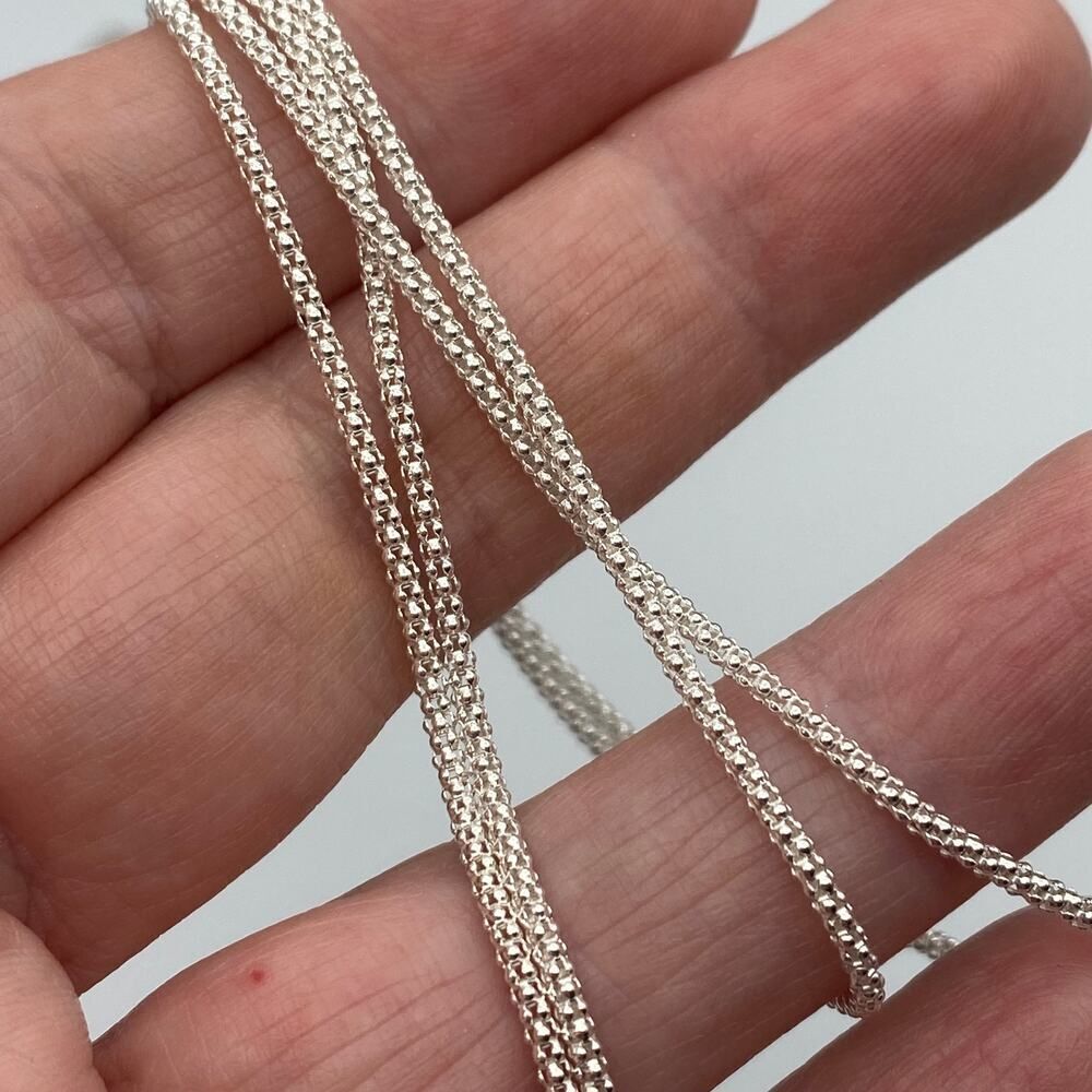 Sterling Silver Popcorn Chain 22" - Picture 3 of 4